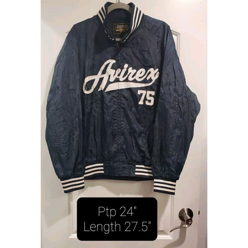 SUPER RARE! Vintage Avirex Varsity Baseball Jacket Mens Large Polyester
